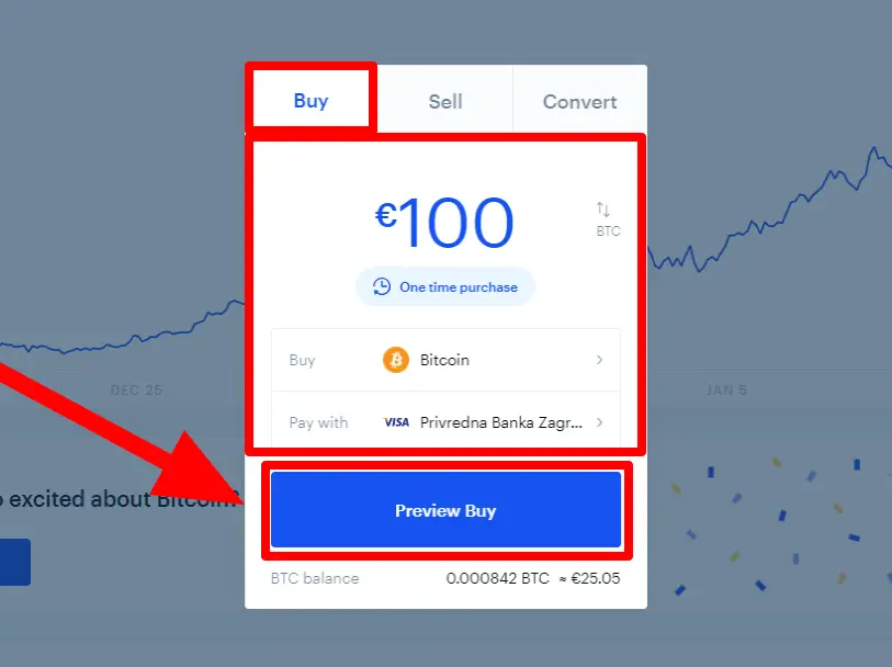 Obrazac za kupnju kriptovaluta