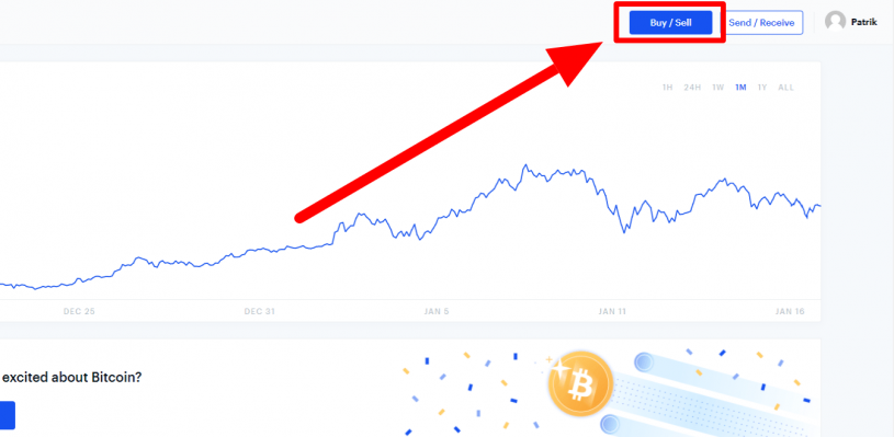 Pokretanje zahtjeva za kupnju kriptovaluta