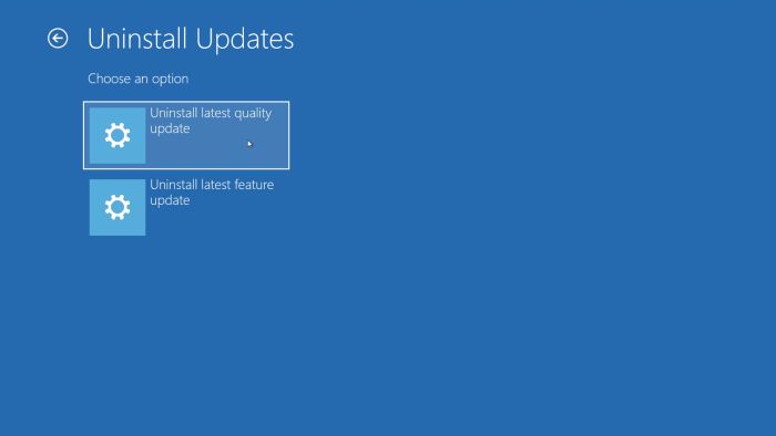 deinstalirajte ažuriranje za windows 10