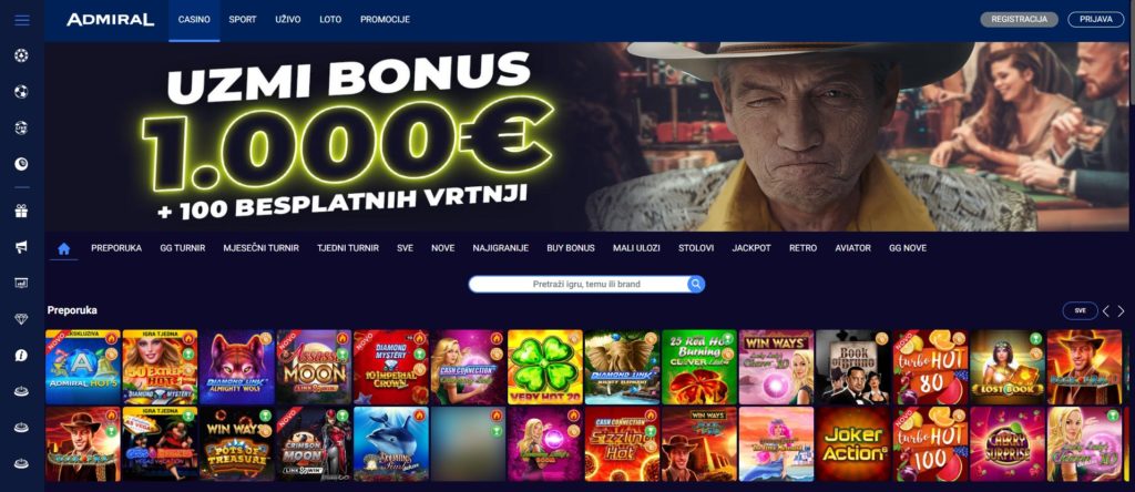 admiral casino početna stranica