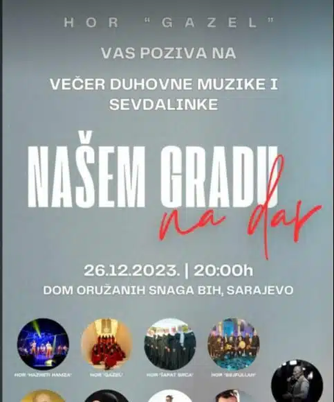 Koncert 26. decembra u Domu oružanih snaga BiH: Sav prikupljeni
