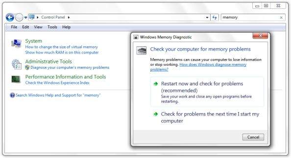 windows dijagnostika memorije