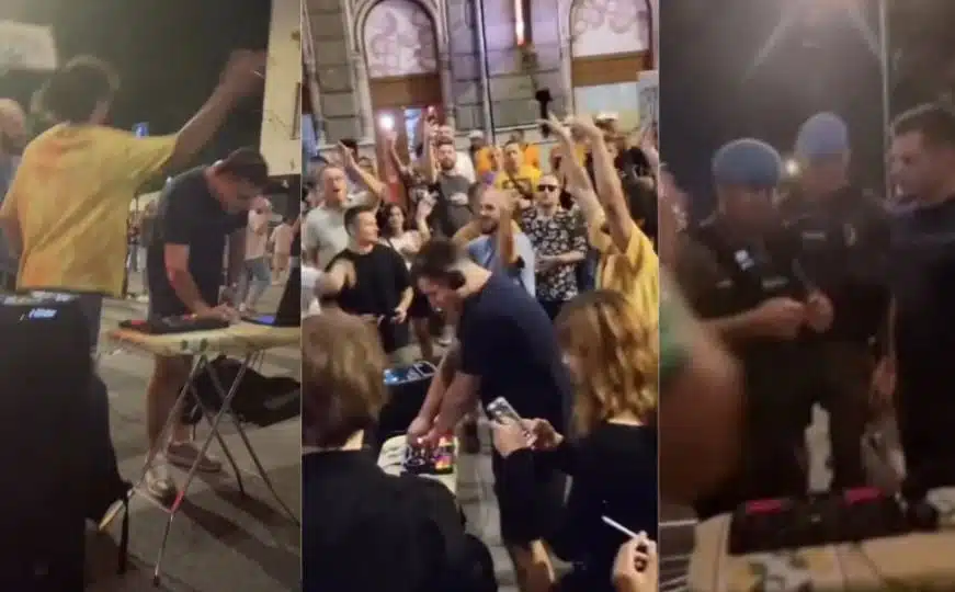 Disk džokej na dasci za peglanje zabavio prolaznike u Sarajevu: