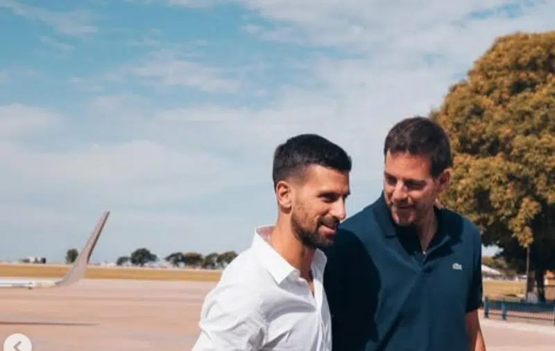 PRIPREME ZA SHOW: Delpo dočekao Đokovića (VIDEO)
