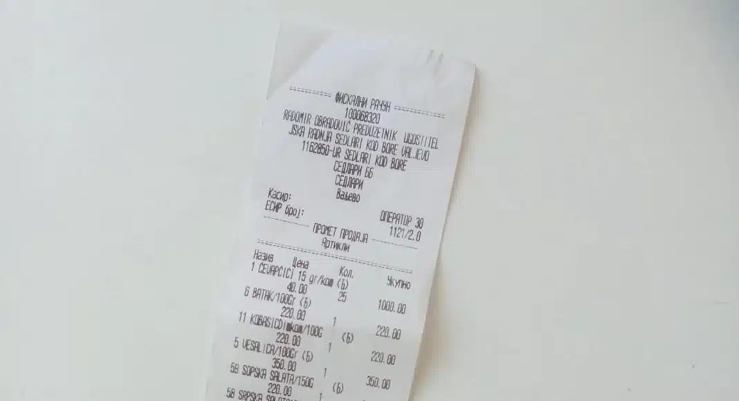 Račun iz poznatog kafića u Valjevu jer se isplati uključiti