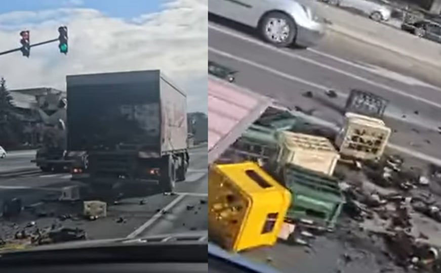 Nesvakidašnja situacija u Sarajevu: Iz kamiona ispale gajbe, boce piva
