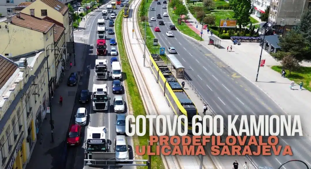 Video/ Pogledajte kako je defile 600 kamiona kroz Sarajevo izgledao