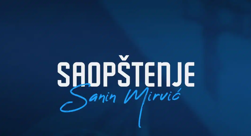 Saopštenje predsjednika Skupštine Sanina Mirvića