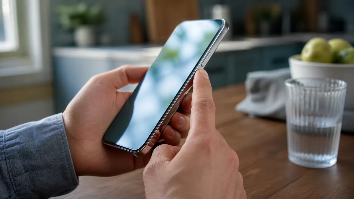 Osoba potvrđuje preuzimanje WhatsAppa bočnom tipkom na iPhoneu